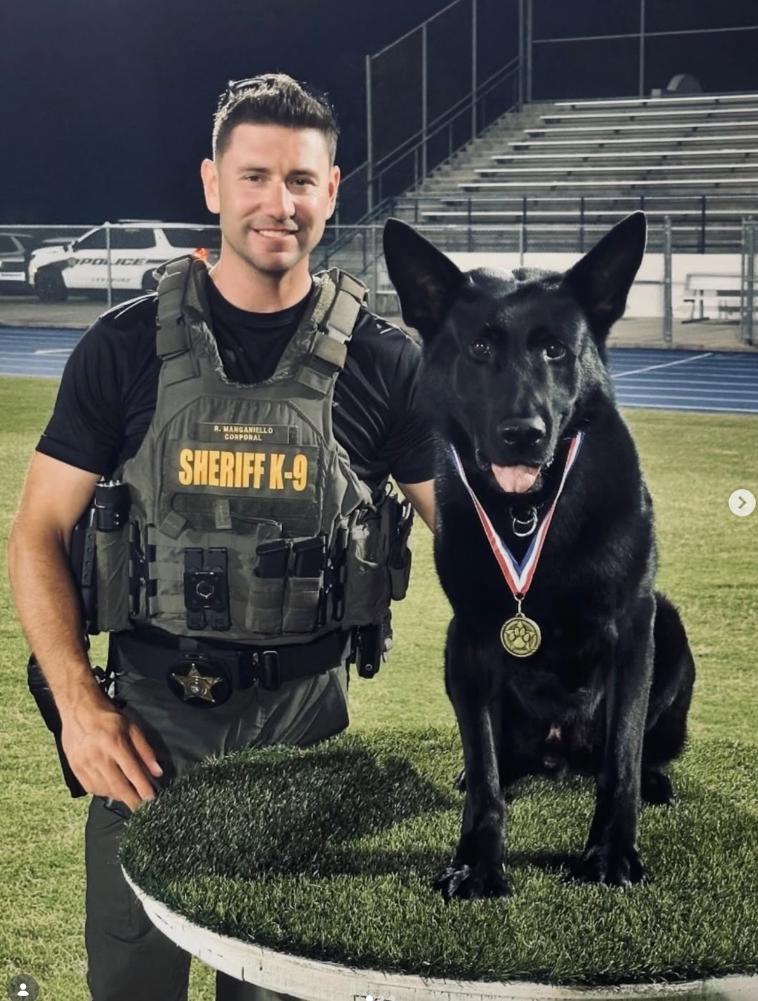 Ronnie Manganiello with working K-9